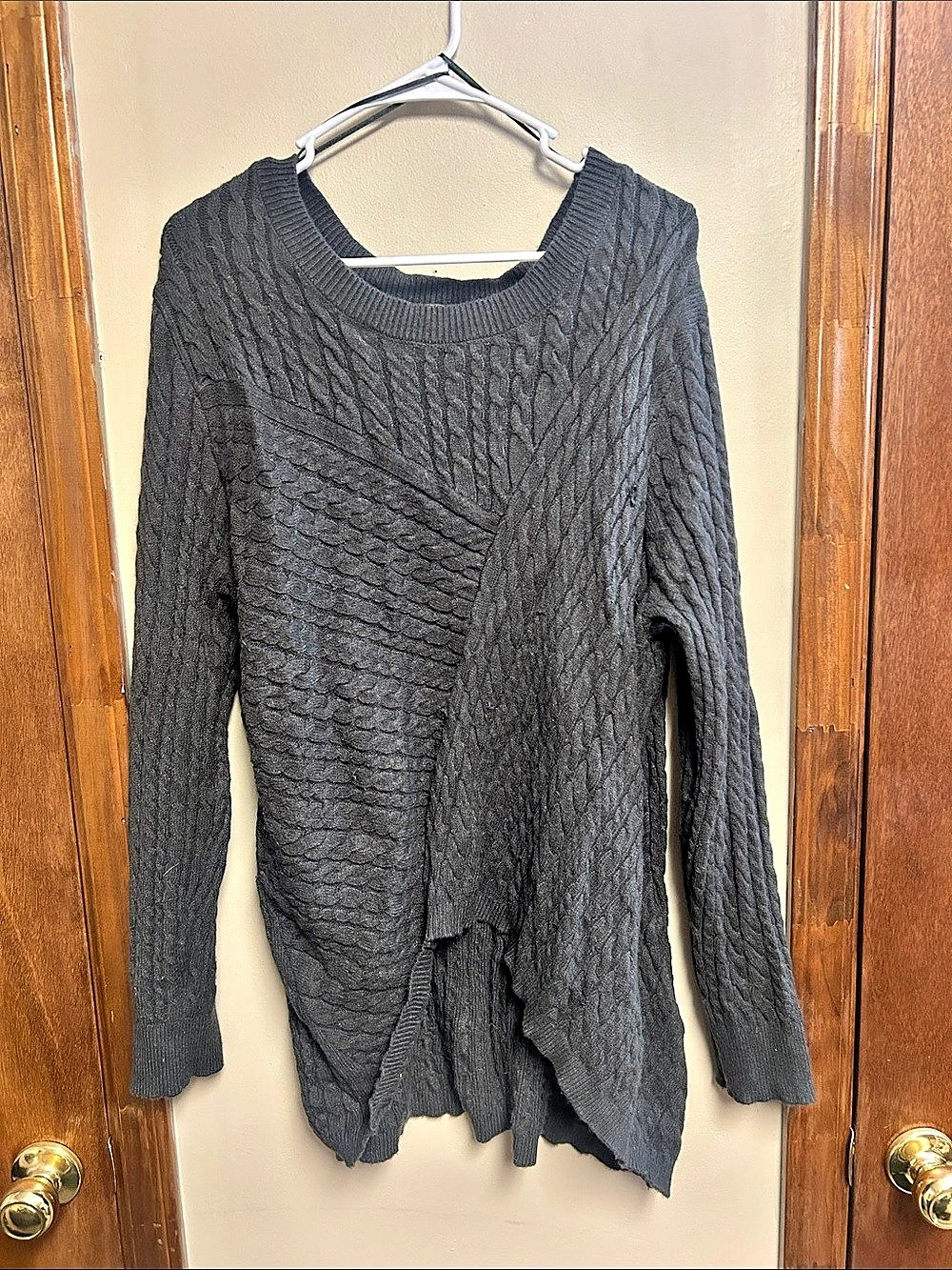 Evolution Black Cable Knit Sweater Size XXL